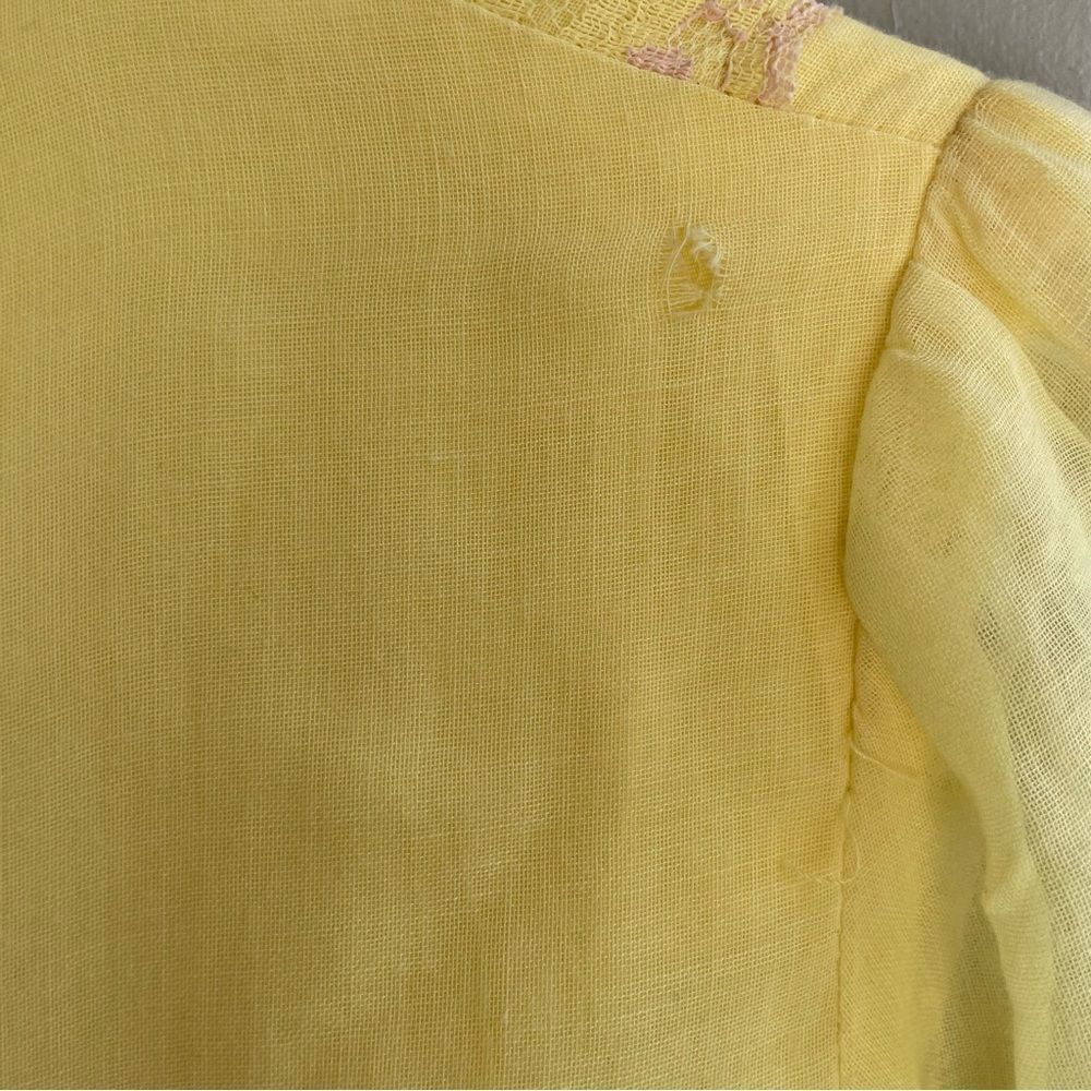 Vintage 1970s Pastel Yellow Maxi Dress - Picture 14 of 15